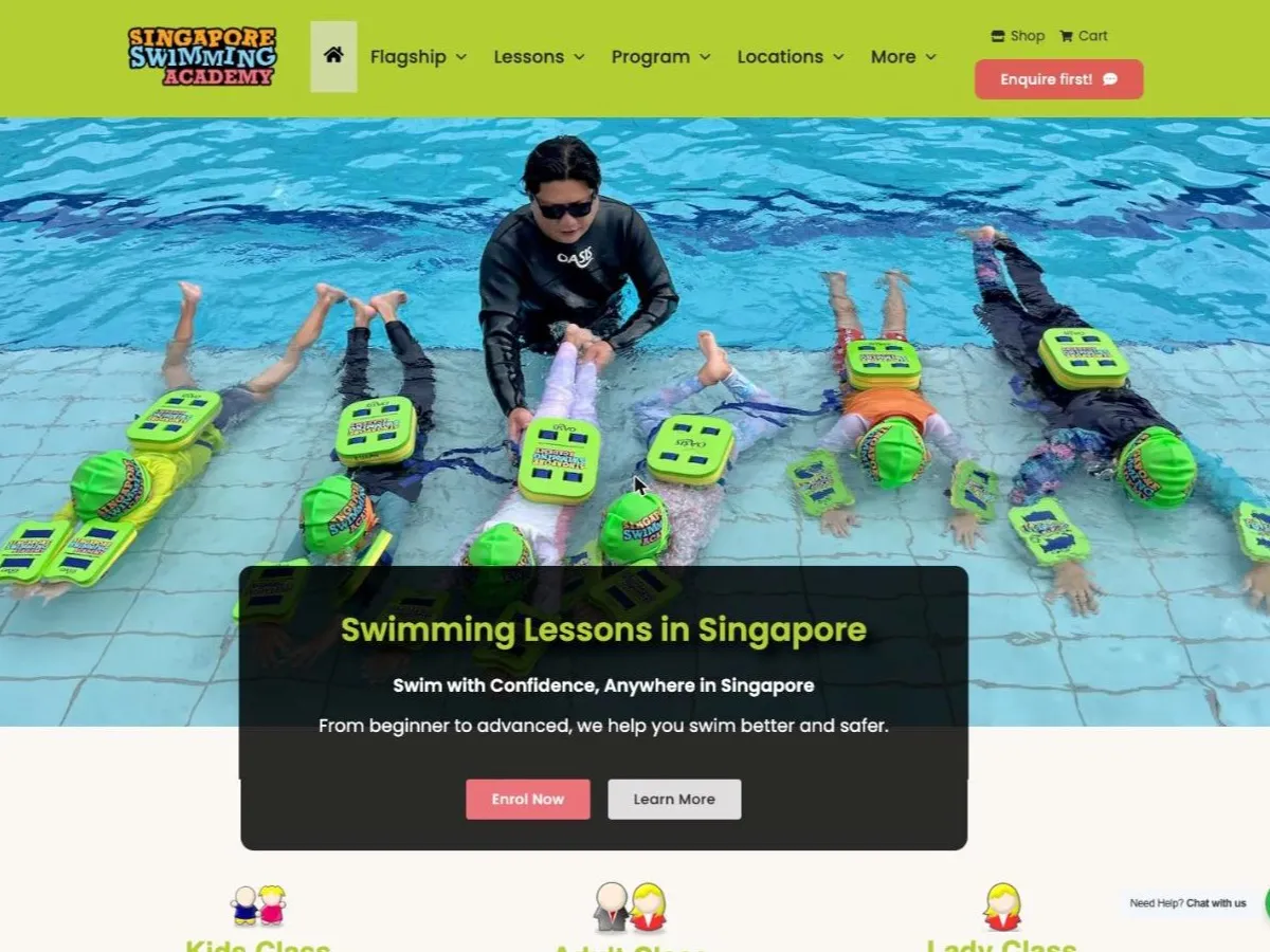 Screenshot of Singapore Swimming Academy